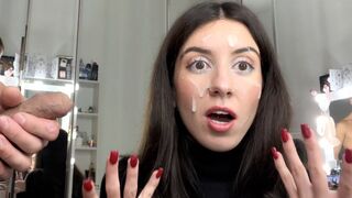 Zsenge szajban élvezés és utcán geci séta prém szőrös kabátban