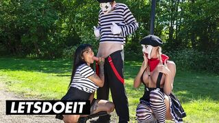 Sexy Street Mimes bemutatja: Kívánatos édeshármas óriási mellekkel és gigászi farkakkal a LetsDoeIt csatornán