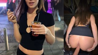 Keményen megbasztam egy olasz nőcit a kocsi mögött a klub előtt